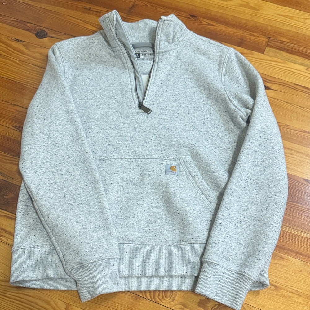 Carhartt womens Gray Quarter-Zip Sweater